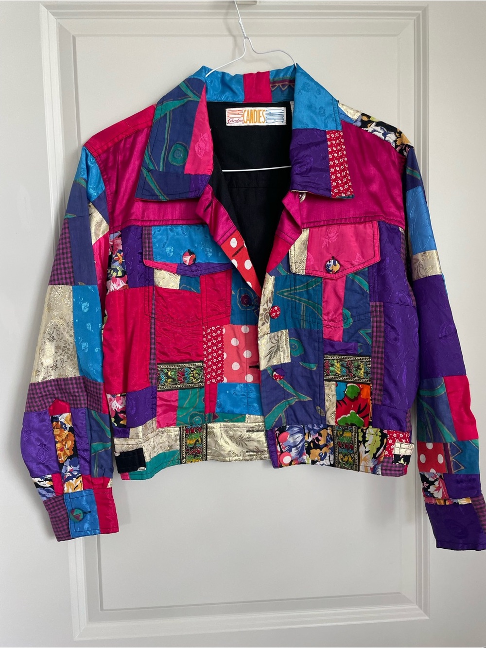 Vintage Candie’s Patchwork Jacket | 80s 90s Art to Wear Boho Cropped